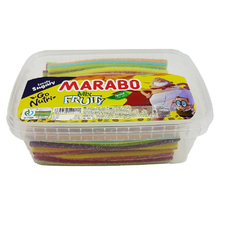 پاستیل لوله ای با طعم میوه مخلوط مارابو عمده- 900گرم