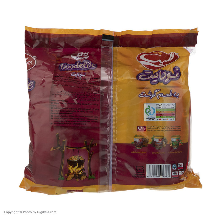 نودل با طعم گوشت الیت - 75 گرم بسته 6 عددی