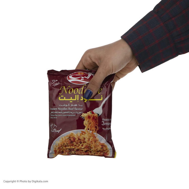 نودل با طعم گوشت الیت - 75 گرم بسته 6 عددی