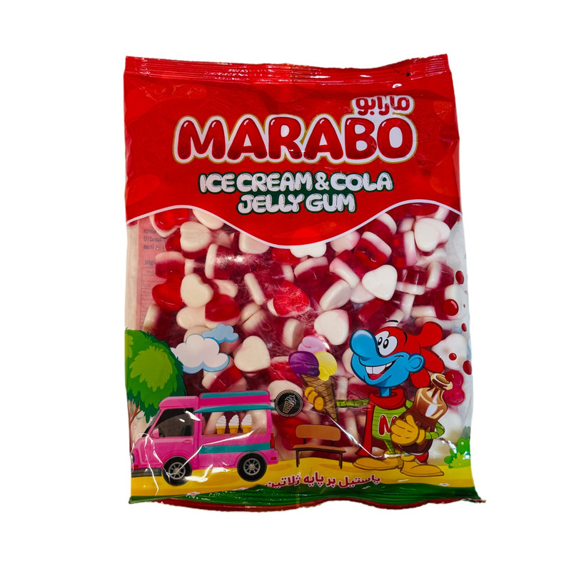 پاستیل  قلبی با طعم توت‌فرنگی مارابو عمده - 1000 گرم